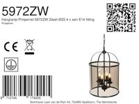 Steinhauer Klassieke hanglampPimpernel zwart 4-lichts - 5972ZW - thumbnail