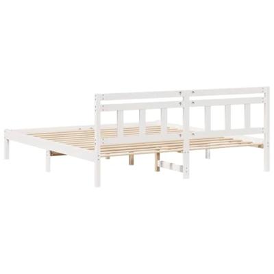 Bedframe met hoofdeinde Wit Massief grenenhout