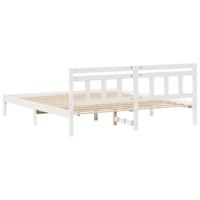 Bedframe met hoofdeinde Wit Massief grenenhout - thumbnail