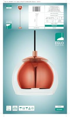 Eglo HanglampRocamar pendel koperbruin - 94589