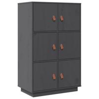 Hoge kast 67x40x108,5 cm massief grenenhout grijs - thumbnail