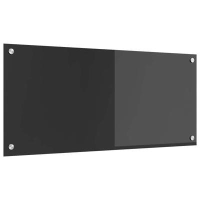 VidaXL Keuken spatscherm donkergrijs 90 x 40 cm gehard glas