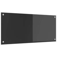 VidaXL Keuken spatscherm donkergrijs 90 x 40 cm gehard glas - thumbnail