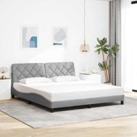 Bedframe zonder matras stof lichtgrijs 180x200 cm - thumbnail