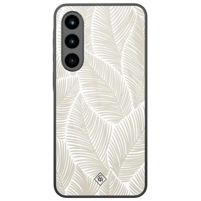 Samsung Galaxy A56 glazen hardcase - Palmy leaves beige Samsung Galaxy A56 glazen hardcase - Palmy leaves beige