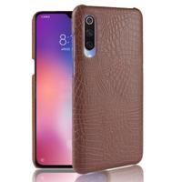 Shockproof Crocodile Texture PC + PU Case for Xiaomi Mi 9 (Brown) - thumbnail