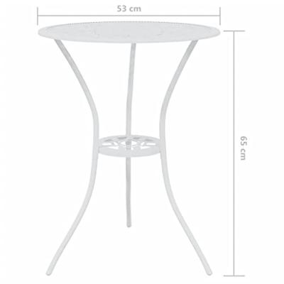 3-delige Bistroset gietaluminium wit