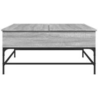Salontafel 95x95x45 cm bewerkt hout en metaal grijs sonoma - thumbnail