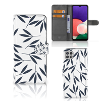 Samsung Galaxy A22 5G Hoesje Leaves Blue - thumbnail