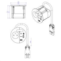 Bachmann 938.304 Bureaustekkerdoos Wit - thumbnail