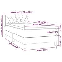 Boxspring met matras stof donkergrijs 80x200 cm - thumbnail