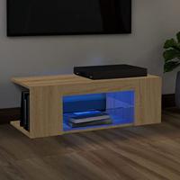 VidaXL Tv-meubel met led-verlichting 90x39x30 cm sonoma eikenkleurig - thumbnail