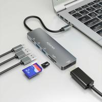 Hub USB Aisens ASUC-6P016-GR Grijs (1 Stuks) - thumbnail
