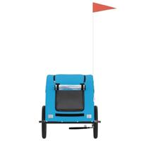 Hondenfietstrailer oxford stof en ijzer blauw - thumbnail