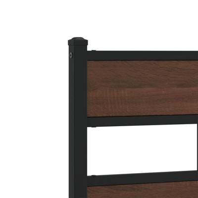 Bedframe zonder matras metaal bruin eikenkleurig 160x200 cm - thumbnail