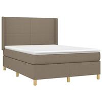 Boxspring met matras en LED stof taupe 140x190 cm - thumbnail