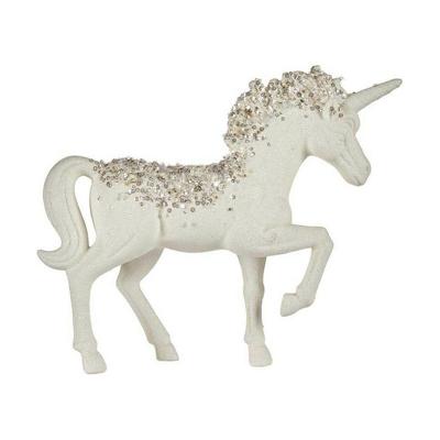 Decoratieve figuren Eenhoorn 9,5 x 31 x 40 cm Wit Plastic