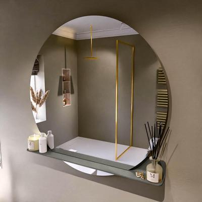 MONDIAZ SPOT spiegel rond 120cm met Spiegelplanchet kleur Smoke.