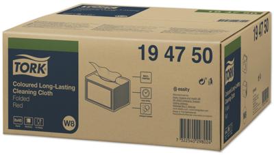 Reinigingsdoek Tork W8 Premium 1-laags 40 vel rood 194750