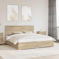 Bedframe met hoofdeinde Sonoma Eiken 180 x 200 cm Bewerkt hout - thumbnail
