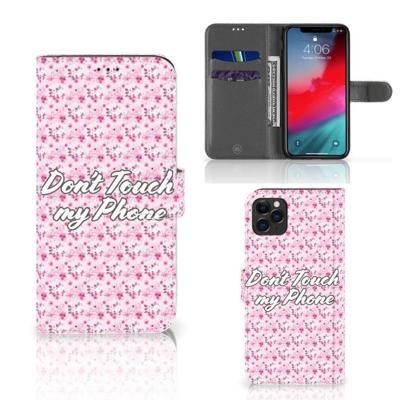 Apple iPhone 11 Pro Max Portemonnee Hoesje Flowers Pink DTMP Apple iPhone 11 Pro Max Portemonnee Hoesje Flowers Pink DTMP