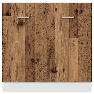 Wastafelonderkast 80x46x81,5 cm bewerkt hout oud houtkleurig