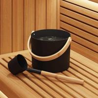 Sauna Emmer Set 2 pcs Zwart 8.5 x 8 x 4.5 cm Aluminium - thumbnail
