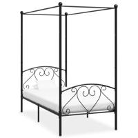 Hemelbedframe metaal zwart 90x200 cm - thumbnail