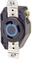 Leviton 2620 30 Amp, 250 Volt, Flush Mounting Locking Receptacle, Industrial Grade, Grounding, V-0-MAX, Black by Leviton - thumbnail