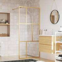VidaXL Inloopdouchewand transparant 90x195 cm esg-glas goudkleurig - thumbnail