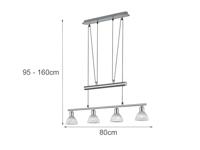 Trio Design hanglampLevisto 4-lichts nikkel - 371010407 - thumbnail