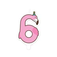 Jungle candle 6 flamingo | 4 stuks - thumbnail