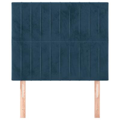 Hoofdborden 2 st 100x5x78/88 cm fluweel donkerblauw Hoofdborden 2 st 100x5x78/88 cm fluweel donkerblauw