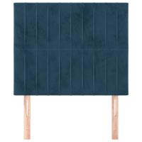 Hoofdborden 2 st 100x5x78/88 cm fluweel donkerblauw - thumbnail