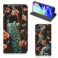 Motorola Moto G8 Power Hoesje maken Pauw met Bloemen - thumbnail