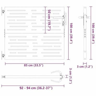 Tuinpoort met slot Zwart 105 x 100 cm Poedergecoat staal