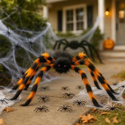 XXL Spin Halloween Decoratie - 7x5,5m Web - 2 Grote Spinnen 80 + 65 cm - 20 Mini Spinnen