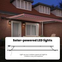 VidaXL Inklapbaar zonnescherm rood en wit 400 ×300 cm stof - thumbnail