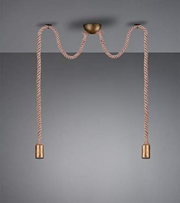 Trio HanglampCord touwlamp 2-lichts brons - 310100204