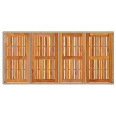 Tuintafel 190x90x75 cm poly rattan en acaciahout beige