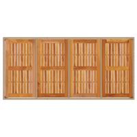 Tuintafel 190x90x75 cm poly rattan en acaciahout beige - thumbnail