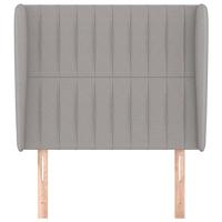 Hoofdbord met randen 83x23x118/128 cm stof lichtgrijs - thumbnail