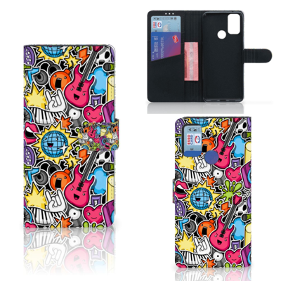 Alcatel 1S (2021) | Wallet Case | met Pasjes | Punk Rock Alcatel 1S (2021) | Wallet Case | met Pasjes | Punk Rock
