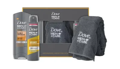 Dove Men+Care - douchegel, anti-transpirant spray en sporthanddoek - Geschenkset