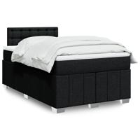 Boxspring met matras stof zwart 120x190 cm - thumbnail