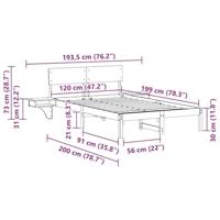 Bedframe met nachttafels met hoofdeinde Wasbruin 120 x 190 cm - thumbnail