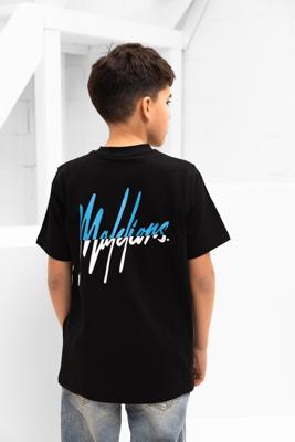 Malelions Junior Split T-Shirt Zwart / Blauw-176 maat 176
