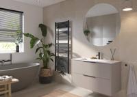 Saqu Fonti handdoekradiator 858W 60x150,6cm mat zwart - thumbnail