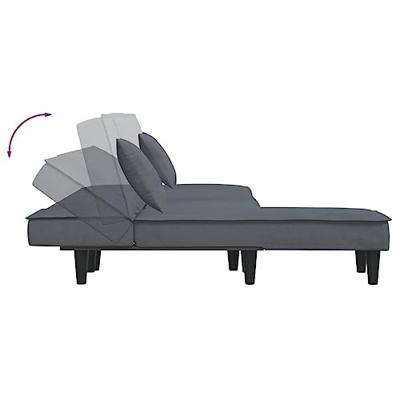 Slaapbank L-vormig 255x140x70 cm fluweel donkergrijs