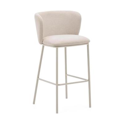 Kave Home Barkruk 'Ciselia' Chenille, kleur Beige (zithoogte 75cm)